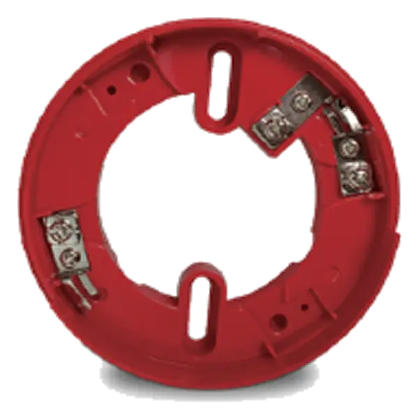 [487-004] Base de bajo perfil, 3 terminales, 99 mm, rojo, para sirena/estrobo