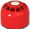 Sirena con luz estroboscópica convencional, rojo, 102 mm, 24 V, homologación EN