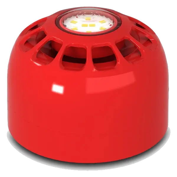 [642-005] Sirena con luz estroboscópica direccionable, rojo, inalámbrico