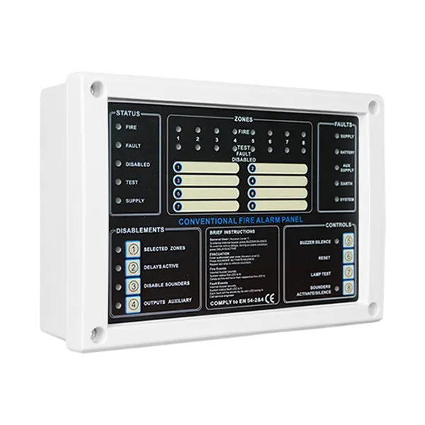 Panel repetidor convencional, 8 zonas de detección, 24V