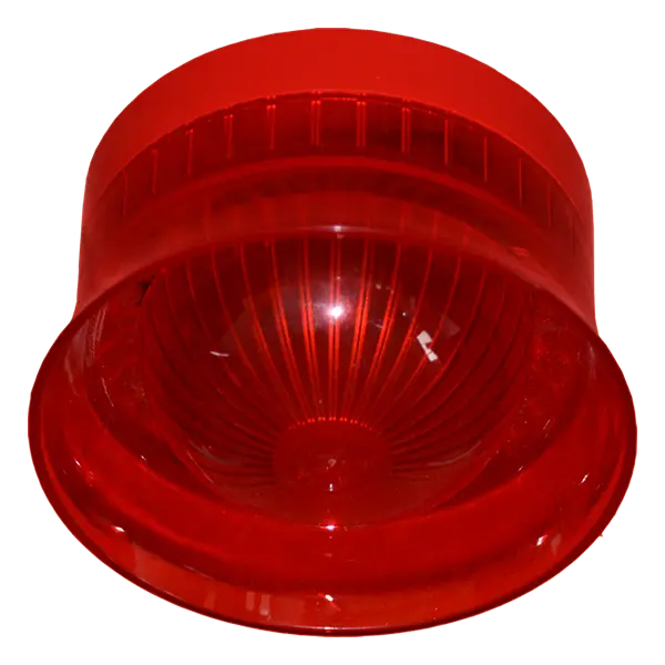 Sirena con luz estroboscópica convencional, rojo, 24V, disparo doble, con base