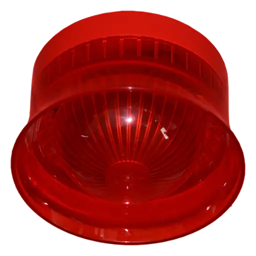 [447-005-B] Sirena con luz estroboscópica convencional, con base, rojo, 24V, disparo doble